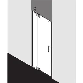 Kermi Filia XP Duschtür mit Festfeld links 80 x 200 cm Silber Hochglanz ESG klar FX1TL08020VAK