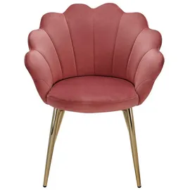 KADIMA DESIGN Esszimmerstuhl TULIP: Skandinavisches Design, Samtbezug, goldene Metallbeine, Kunststoffkappen.