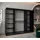 abiks möbel Schwebetürenschrank MADRYT 250 x 200 x 62 cm Schwarz/Weiß