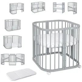 Waldin Babybett Kinderbett mit Matratze,