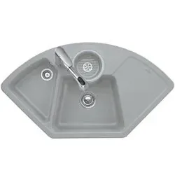 Villeroy und Boch Solo Eck Eckspüle 670800SM Spülbecken, steam CeramicPlus