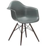 Vitra Stuhl Eames Plastic Armchair RE 83x63x59 cm granitgrau, Gestell: Ahorn nussbaumfarbig, Designer Charles & Ray Eames