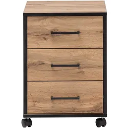 Schreibtischrollcontainer mit drei Schubladen 57 cm hoch