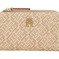 Tommy Hilfiger Geldbörse »TH MONOPLAY LEATHER MED 7 WALLET«, Damen Geldbeutel, Portemonnaie mit Allover-Logodruck,