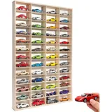 Creative Deco Deco Setzkasten Holz Sammlervitrine für Autos 1:32 | 52 Fächer | Wandregal für Miniaturen 78 x 49,5 x 5,5 cm