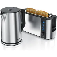 Arendo Wasserkocher Frühstücks-Set silber 2-tlg.