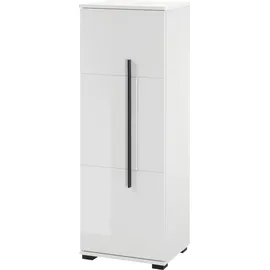 INOSIGN Midischrank »Cantara, Badschrank in Hochglanz Weiß, Schrank im modernen Design« mit schwarzen Griffen, ausreichend Stauraum, weiß