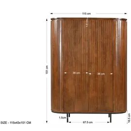 SIT Möbel Highboard 115 x 151 x 43 cm Beige / Schwarz