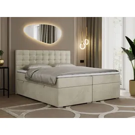MKS Boxspringbett 160 x 200 cm H3 Beige