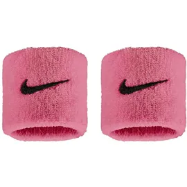 Nike Swoosh Classic Wristbands 2er Pack Schweißbänder Tennis Fitness Running Handgelenkbänder Sport, Peony/Black, One Size