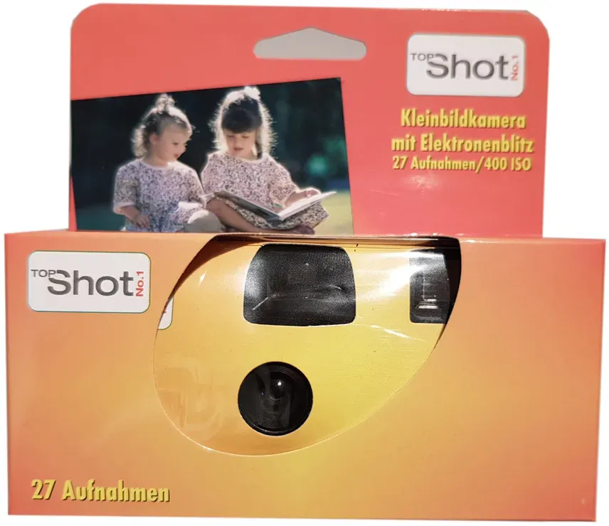 Einwegkamera TOP SHOT rot 400 ASA für 27 Aufnahmen mit Blitz