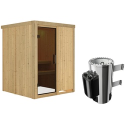 KARIBU Sauna »Ogershof«, inkl. 3.6 kW Saunaofen mit integrierter Steuerung, für 3 Personen - beige