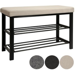 Schuhregal mit Sitzbank aus Metall 81x32x46 cm Schuhbank