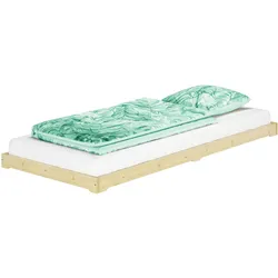 Erst-Holz Einzelbett Niedrigbett unbehandeltes Holz 90x200 Fichte Tanne V-60.47N-09ohne Zubehör