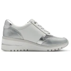 Marco Tozzi Damen Sneaker flach mit Reißverschluss Chunky-Sohle, Weiß (White Comb), 41