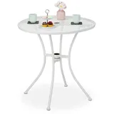 Gartentisch Gartenbeistelltisch Runder Metalltisch Terrassentisch 6,2 kg