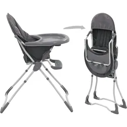 vidaXL Baby-Hochstuhl Grau und Weiß