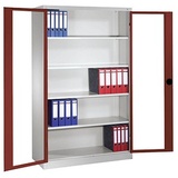 Californian Products CP Stahlschrank 8930-055 S10101 lichtgrau, rubinrot, Acrylglas 120,0 x 40,0 x 195,0 cm, aufgebaut