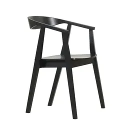 miliboo Schwarze Design-Stühle aus Holz (2er- Set) BAHIA