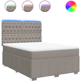 vidaXL Boxspringbett 140 x 200 cm Taupe