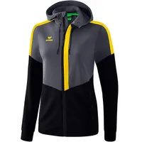 Erima Squad Trainingsjacke mit Kapuze Damen - Slate Grey/schwarz/gelb,