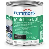 Remmers Multi-Lack 3in1 tiefschwarz (RAL 9005), 0,375 Liter, Wetterschutzfarbe, Metallschutzlack & Buntlack auf Wasserbasis für Holz, Metall & PVC