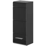 inn.furn Hängeschrank Schwarz Hochglanz 30 cm Badschrank Leon