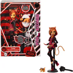 Monster High Gruselige Monster-High-Reproduktion der ursprünglichen Toralei-Puppe, mit Tagebuch, Puppenständer und Haustier