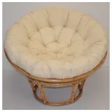 Rattani Rattanstuhl Papasansessel Rattan Papasan inkl. Polster D 115 cm Fb. honig, XL Papasan Sessel D 115 cm beige