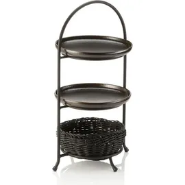 Was Etagère, Ø 17,5 cm, (H) 46,5 cm - schwarz