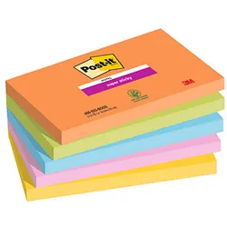 Post-it® Super Sticky Notes Bangkok Collection Haftnotizen extrastark farbsortiert 5 Blöcke