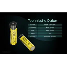Nitecore Li-Ion Akku 18650 - 3600mAh - NL1836HP