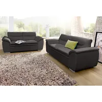 Polstergarnitur COTTA "Leandra", braun, Leder PAMPAS, Sitzmöbel-Sets, Couchgarnitur, Set: bestehend aus 2,5- und 2-Sitzer