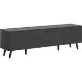 xonox.home Linea Lowboard 185x55 cm Grau Matt MDF/Spanplatte/Melamin/Holzwerkstoff