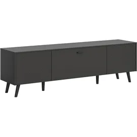 xonox.home Linea Lowboard 185x55 cm Grau Matt MDF/Spanplatte/Melamin/Holzwerkstoff