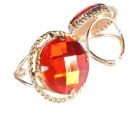 thetru Kostüm Nikolausring rund, Runder rubinroter Ring für Bischöfe und Santas rot