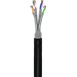 goobay Cat 7 Outdoor Netzwerkkabel, S/FTP (PiMF), Schwarz