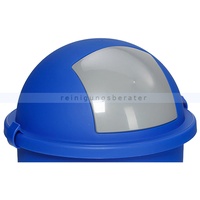 Mülleimer Deckel VAR Kopfteil für Pushbin 50 L blau Pushdeckel mit Einwurfklappe, aus Kunststoff