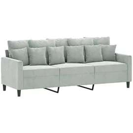 vidaXL 3-Sitzer-Sofa Hellgrau 180 cm Samt