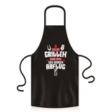 YORA Grillschürze für Männer lustig - Vatertagsgeschenk - Bin am Grillen - Kochschürze Inkl. personalisierbarer Urkunde - lustige Geschenke zum Vatertag (Bin am Grillen) (Rot) - 60cmx90cm
