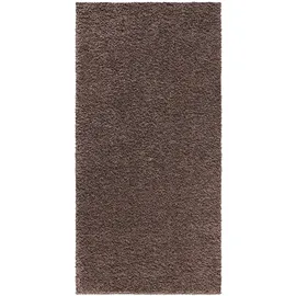 Carpet City Shaggy Hochflor Teppich - 80x150 cm - Braun - Langflor Wohnzimmerteppich - Einfarbig Uni Modern - Flauschig-Weiche Teppiche Schlafzimmer Deko