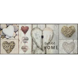 Wash+Dry Vintage Hearts 75 x 190 cm Beige/Grau