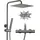 dylin gmbh Duschsystem mit Thermostat Gunmetal Grau 25x25cm