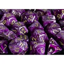 Chessex Würfelblock mit 36 D6 Vortex Purple w/Gelb