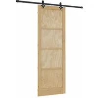 vidaXL Schiebetür Natur und Schwarz 83 x 232 cm