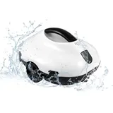 Kabelloser Poolsauger, 180 Min. Leistungsstarke Reinigung, Automatisches Parken, Roboter-Poolreiniger für Aufstellpools bis 80 m2, Weiß