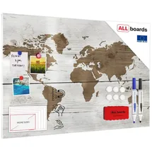 ALLboards Magnettafel 90,0 x 60,0 cm Weltkarte