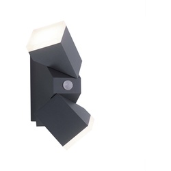 LED Wandleuchte, anthrazit, schlichtes Design, schwenkbar, Bewegungsmelder