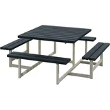 kaiserkraft Picnic 200 x 200 x 73 cm Schwarz