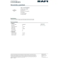 RAFI 5.73.013.000/0214 Streuscheibe (L x B x H) 11.4 x 11.4 x 0.8mm